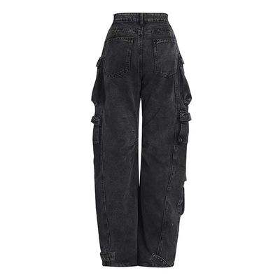 Cotton Denim Oversized Hiphop Embroidered Baggy Loose Men's Jeans voor duurzame stijl