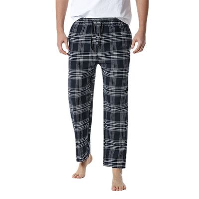 Poliësterstof mannen plaid home broek met regelmatig fit ontwerp en comfort