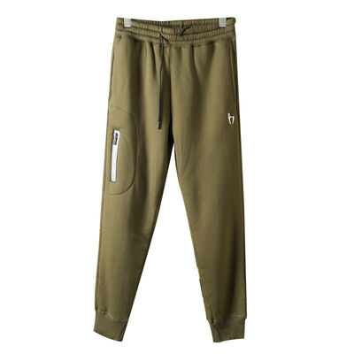 100% katoenen borduurwerk Vlees voor mannen Lining joggers Padded warme broek Broek voor midden taille