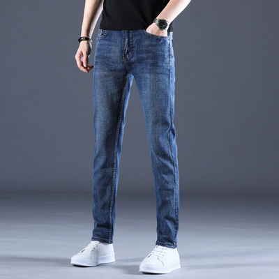 Herfst slimme jeans voor mannen in lichtgewicht stretch denim stof voor ademende beweging