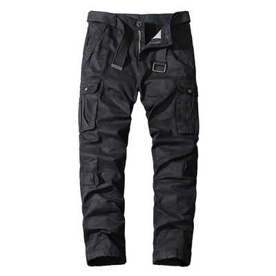 Mensenoveralls met meerdere zakken in puur katoen met midden taille en rechte pasvorm