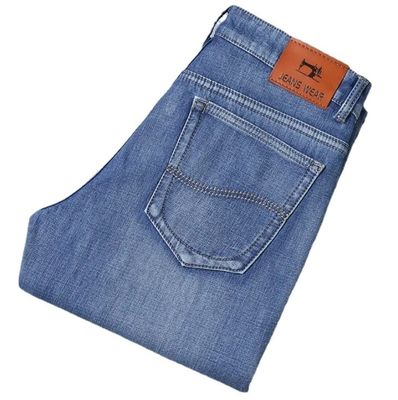 Herfst slimme jeans voor mannen in lichtgewicht stretch denim stof voor ademende beweging