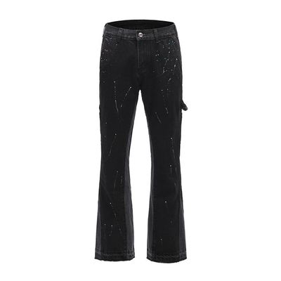 High Street Straight Jeans voor mannen met gedrukt ontwerp en een lichte flare in Dark Wash