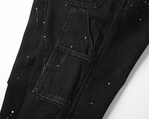 High Street Straight Jeans voor mannen met gedrukt ontwerp en een lichte flare in Dark Wash