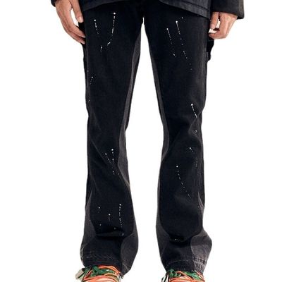 High Street Straight Jeans voor mannen met gedrukt ontwerp en een lichte flare in Dark Wash