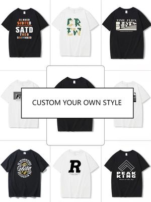 T-shirts met een ronde nek, vintage T-shirts, 100% katoen, plussize T-shirts voor mannen