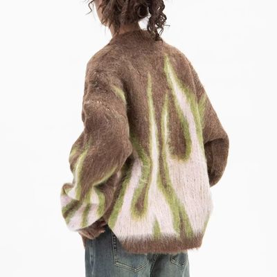 Computer gebreide wintervlam Jacquard V-neck heren trui voor casual comfort