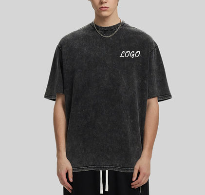 Losse versie 100% katoen 230g zwaargewicht gewassen streetwear T-shirt voor oversized mannen