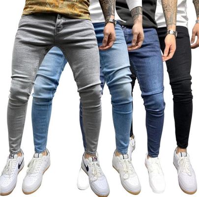 Op maat gemaakte slimme jeans voor mannen met decoratieve zakken Geen drukmethoden