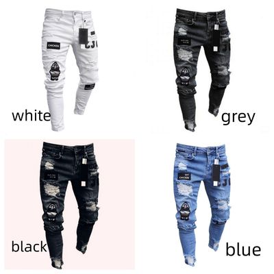 Op maat gemaakte slimme jeans voor mannen met decoratieve zakken Geen drukmethoden