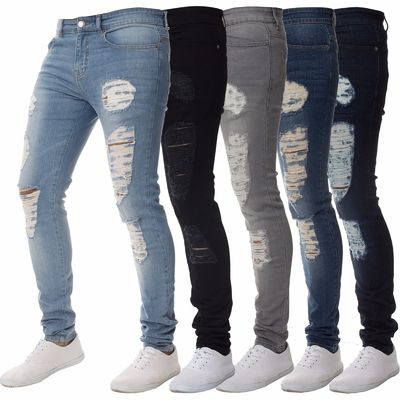 Op maat gemaakte slimme jeans voor mannen met decoratieve zakken Geen drukmethoden