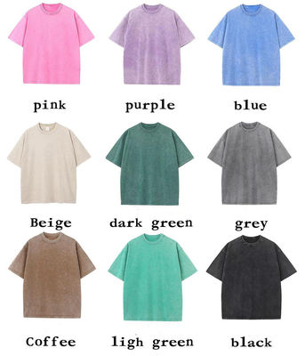 Gewassen XMAMLON RTS OEM Vintage 250G Oversized Streetwear zwaargewicht T-shirt voor mannen