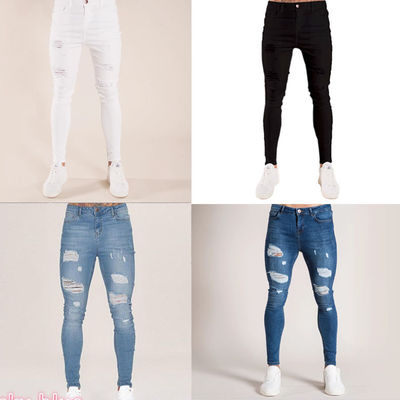 Op maat gemaakte slimme jeans voor mannen met decoratieve zakken Geen drukmethoden