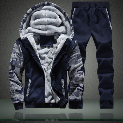 Gebreide stoffen M-6XL Plüss Sweatshirt Set Groot formaat Hooded Coat Cardigan voor mannen