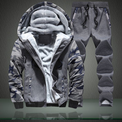Gebreide stoffen M-6XL Plüss Sweatshirt Set Groot formaat Hooded Coat Cardigan voor mannen
