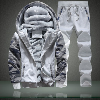 Gebreide stoffen M-6XL Plüss Sweatshirt Set Groot formaat Hooded Coat Cardigan voor mannen