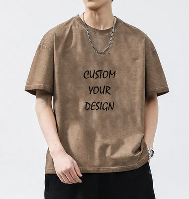 Gewassen XMAMLON RTS OEM Vintage 250G Oversized Streetwear zwaargewicht T-shirt voor mannen