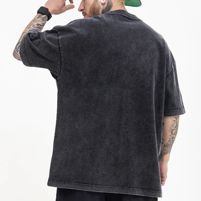 Gewassen XMAMLON RTS OEM Vintage 250G Oversized Streetwear zwaargewicht T-shirt voor mannen