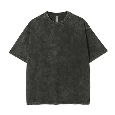 Gewassen XMAMLON RTS OEM Vintage 250G Oversized Streetwear zwaargewicht T-shirt voor mannen