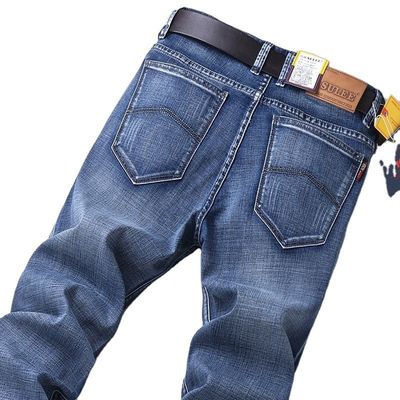 80% katoen Straight Denim Mensen Jeans Fit Type Regular Waist type Midden taille