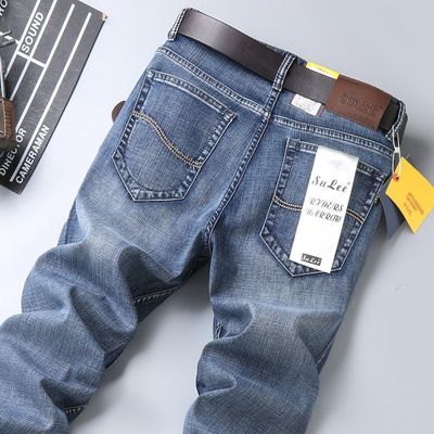 80% katoen Straight Denim Mensen Jeans Fit Type Regular Waist type Midden taille