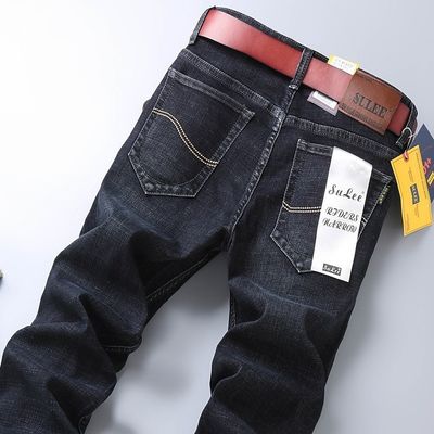 80% katoen Straight Denim Mensen Jeans Fit Type Regular Waist type Midden taille