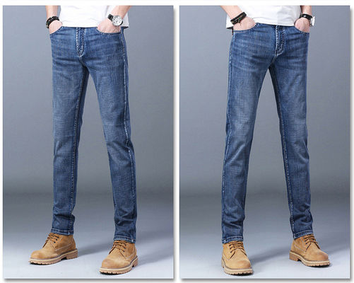 80% katoen Straight-leg Pants Denim Jeans voor mannen en vrouwen Stijl Straight-leg