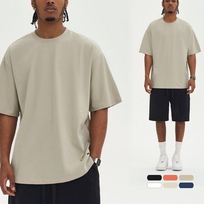 220G Oversized 100% Cotton Mensen T-shirt voor Vintage Streetwear Look door XMAMLON Support