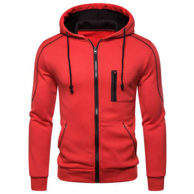 Mensen Casual Zipper Jacket Pullover Sweatshirt in katoenen stof voor aanpassing