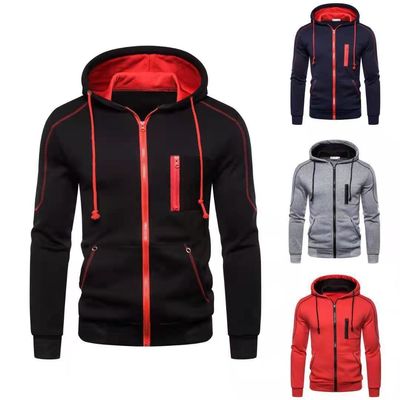 Mensen Casual Zipper Jacket Pullover Sweatshirt in katoenen stof voor aanpassing