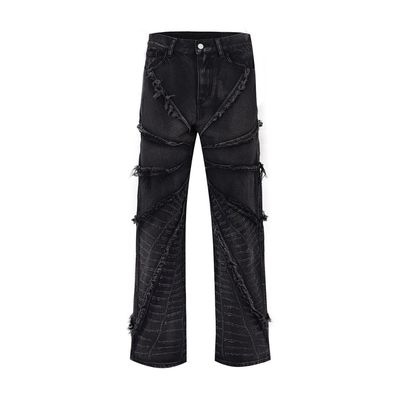 Bagi Mensen Denim Jeans in XMAMLON RTS met Zip Placket Fly Opening en Damage Blue