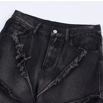Bagi Mensen Denim Jeans in XMAMLON RTS met Zip Placket Fly Opening en Damage Blue