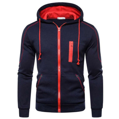Mensen Casual Zipper Jacket Pullover Sweatshirt in katoenen stof voor aanpassing