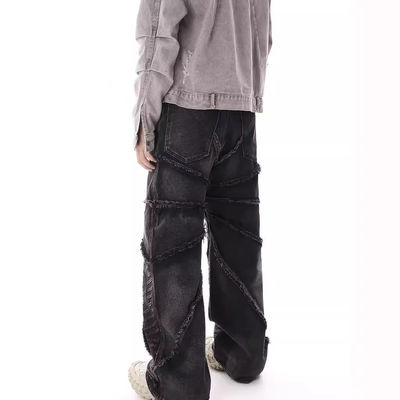 Bagi Mensen Denim Jeans in XMAMLON RTS met Zip Placket Fly Opening en Damage Blue