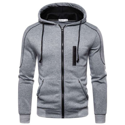 Mensen Casual Zipper Jacket Pullover Sweatshirt in katoenen stof voor aanpassing
