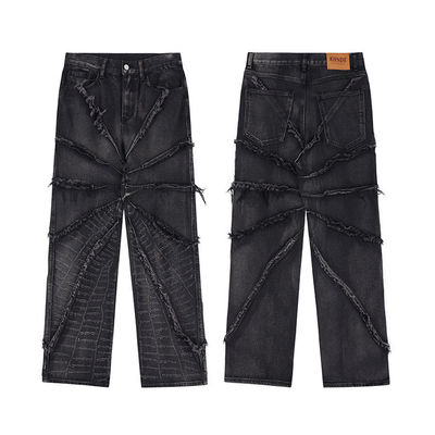 Bagi Mensen Denim Jeans in XMAMLON RTS met Zip Placket Fly Opening en Damage Blue
