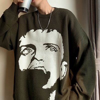 Standaard wol herfst trui mannen trui maat Jacquard cartoon patroon gebreid