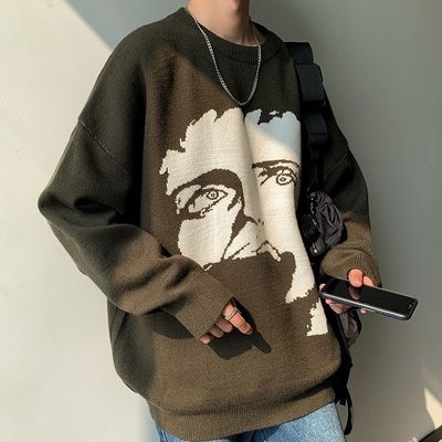 Standaard wol herfst trui mannen trui maat Jacquard cartoon patroon gebreid