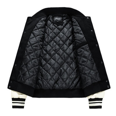 Winter Stand-up Collar Quilted Jacket voor aangepaste monsters Baseball Jacket voor mannen
