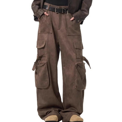 Vrouwenbroek met een dikke been, vintage overalls met meerdere zakken