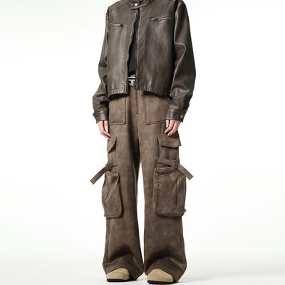 Vrouwenbroek met een dikke been, vintage overalls met meerdere zakken