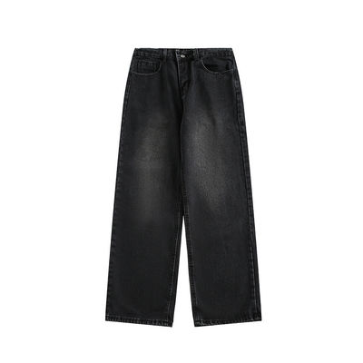 Mid Waist Type Mensen Denimbroek Custom Gewassen rechte jeans met licht plaid print