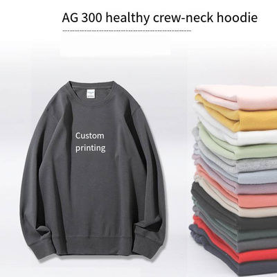 Custom 300g Dubbelzijdig Gebreide Crew-neck Mensen Hoodies Sweatshirts voor de winter gezondheid