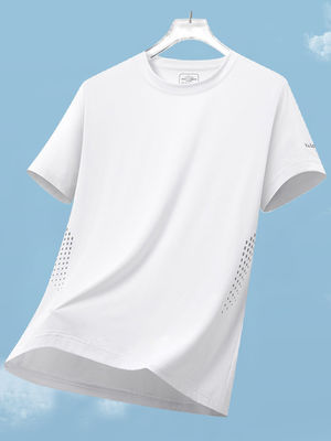 Sportieve stijl Custom Logo Polyester Spandex Oversized witte T-shirts voor mannen