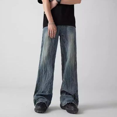 Stiefschoenen Flare Loose Sweater Mensen Denim Jeans Broek Broek Voor Mannen