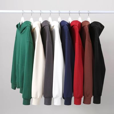 Winter Plain Hoodies Mensen Hoodie Dikke Strakke Vlies Drop Schouder Hoodie Katoen XS-4XL 480g