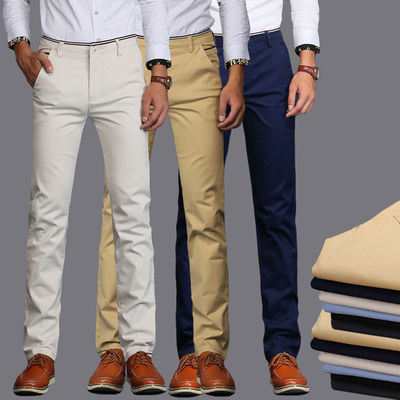Broek van gebreide stoffen voor heren Formele katoenen broek in khaki kleur van XMAMLON RTS