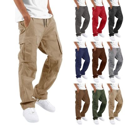 Andere Was Pure Cotton Mensen Cargo Kurta Formele broek voor Tactische Wandeling door XMAMLON
