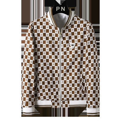 Coat Mens Jacket Stand Slim Vintage Decoratie Print Mens Coat Fashion Casual Sport