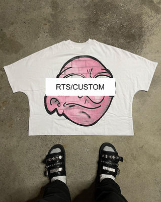 Oversized T-shirts voor mannen en vrouwen met op maat gemaakte RTS grafische afdruk in 100% katoen